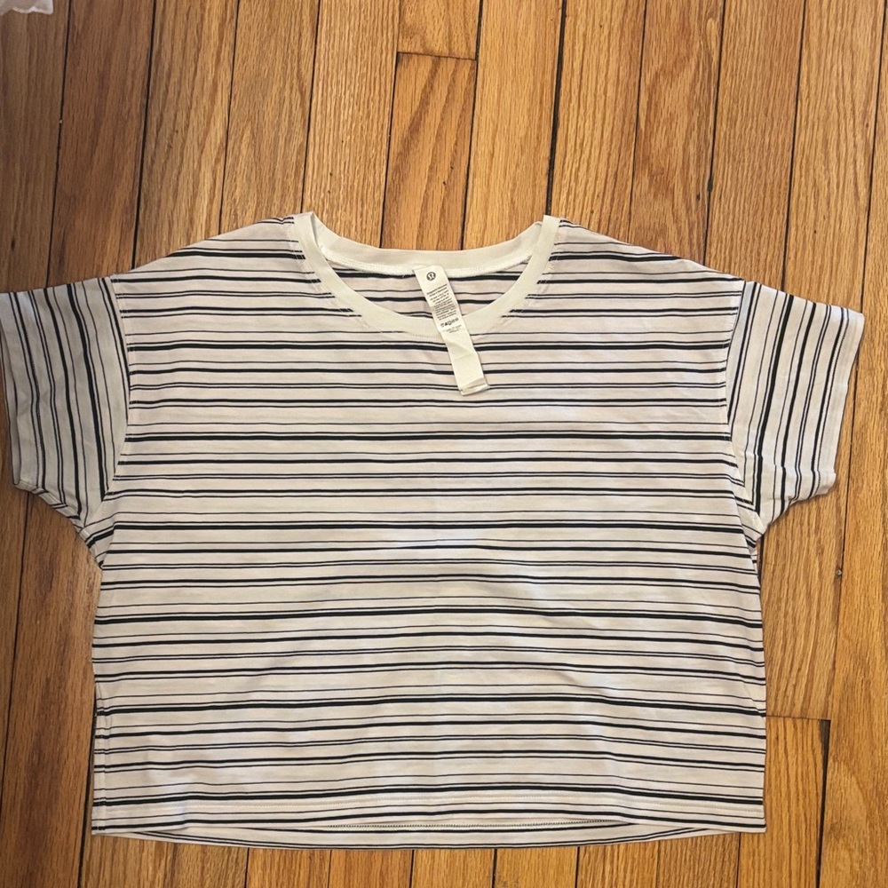 Luluemon Striped Crewneck Tee